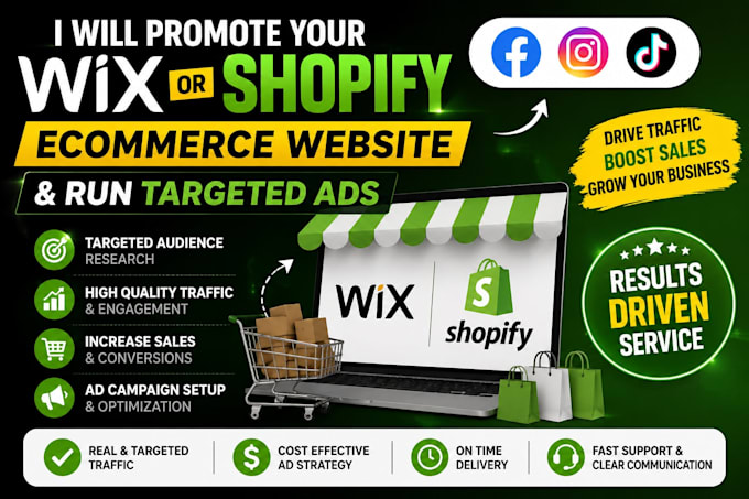 promote wix shopify ecommerce website run targeted ads