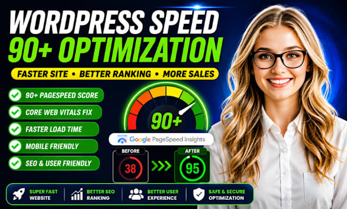 do wordpress speed optimization and improve google pagespeed to 90 plus
