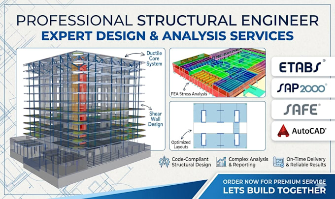 do structural analysis, design and detailing using etabs and sap2000