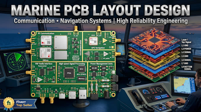 create pcb layout for marine communication and navigation systems