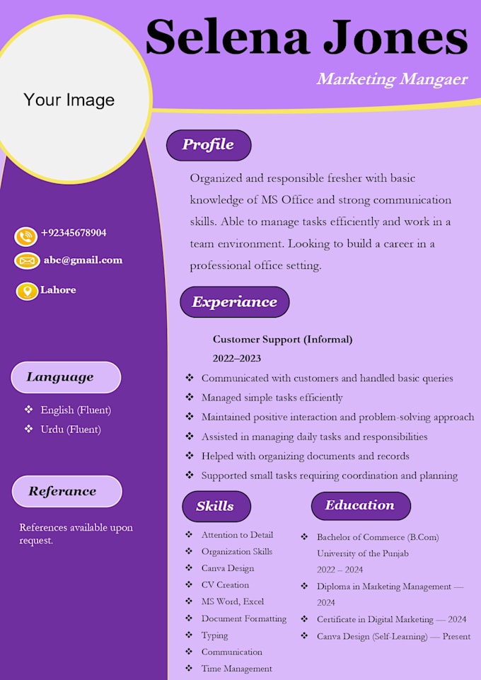 create modern professional resume or cv design