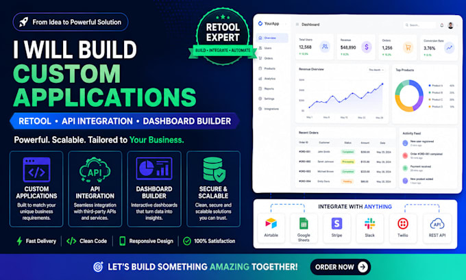 retool app development custom applications api integration dashboard builder