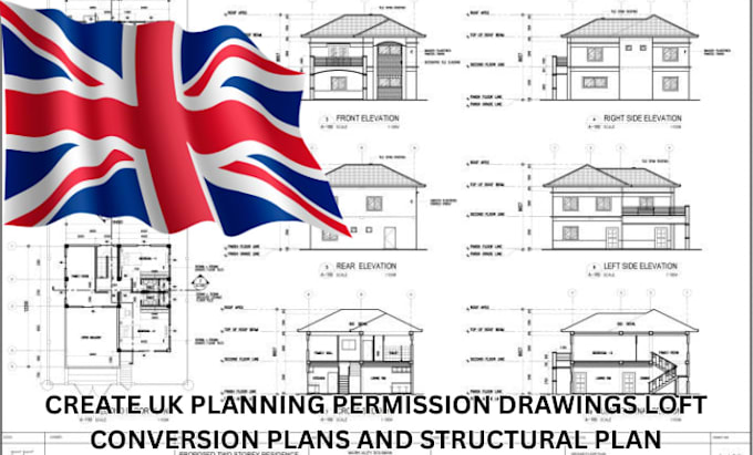 create UK planning permission drawings loft conversion plans and structural plan
