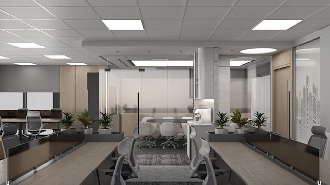 create photorealistic office 3d rendering