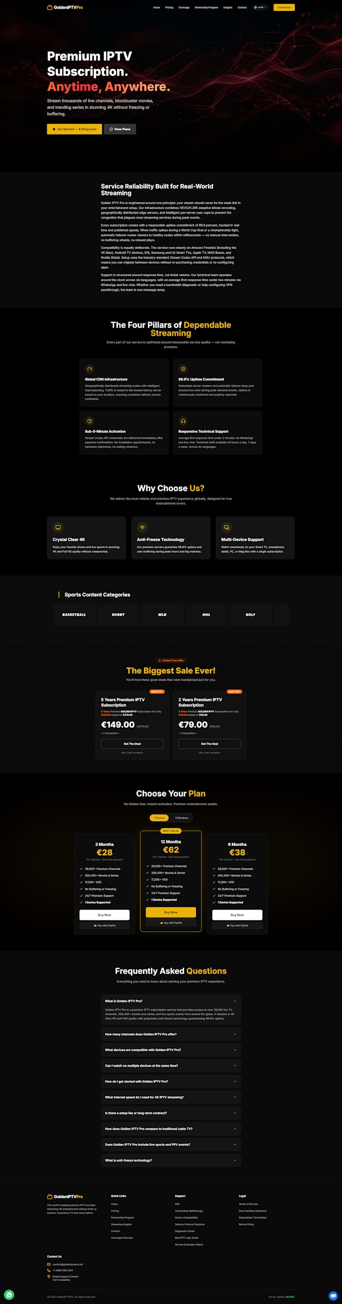 create an iptv website store