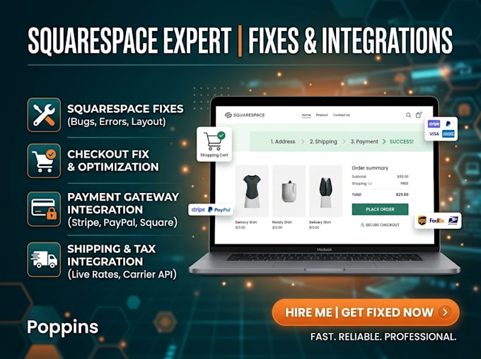fix squarespace shipping, payment methods, checkout issues, tax configuration