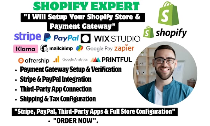 setup shopify store with stripe, paypal and payment gateway
