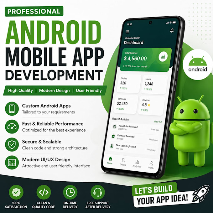 build android app, mobile app development, UI UX design