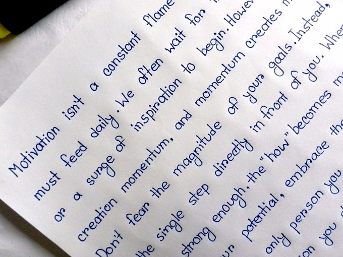 handwrite notes and letters in neat, print penmanship