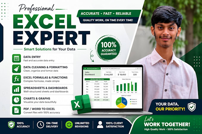 create excel spreadsheets, formulas, and dashboards