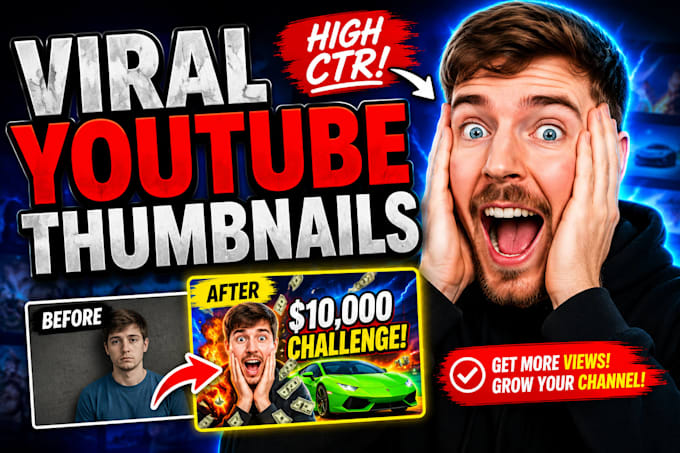 design professional and clickable youtube thumbnails