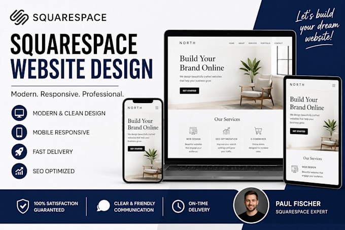 design or redesign a modern squarespace website