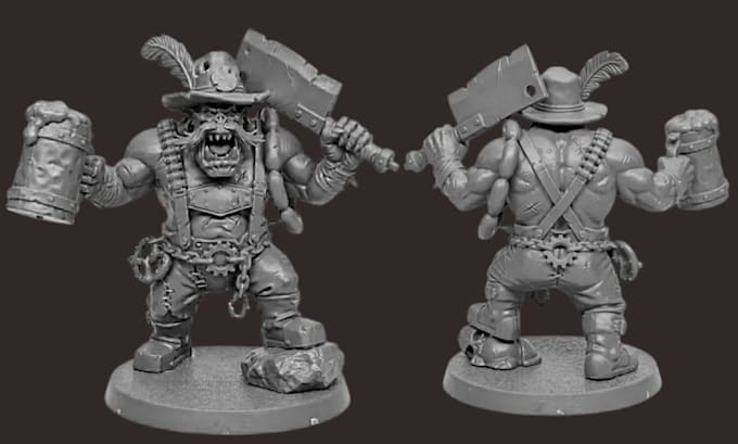 sculpt 3d warhammer character model 3d miniature tabletop action figurine dnd