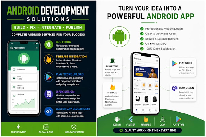 fix android app bugs, crashes and errors in kotlin or java
