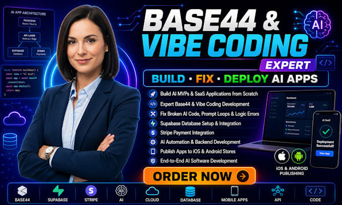 create, fix prompt bugs, deploy backend, and launch base44 app to vercel and AWS