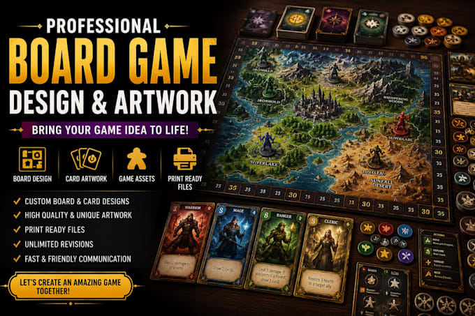 do board game, card game, tabletop game, game illustrator, game assets, art game