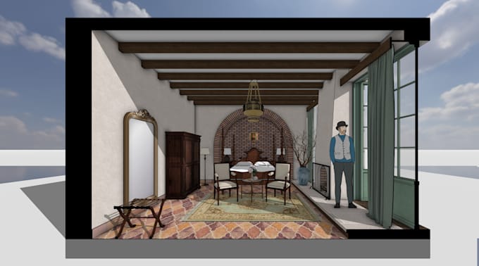 create sketchup 3d models for interiors