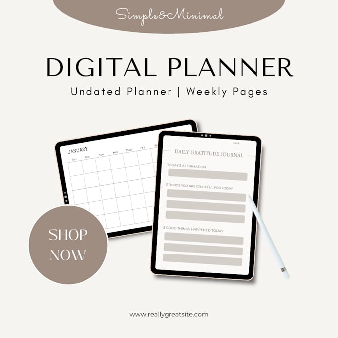 create printable and editable canva planners, journals and digital templates