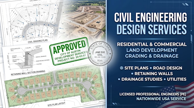 design site plan retaining wall site grading and drainage plan california texas