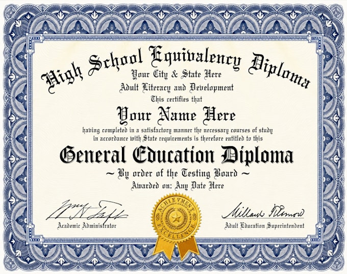 design a professional ged certificate or transcript within 24 hours