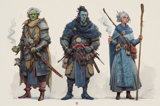 draw dnd character illustration,character design
