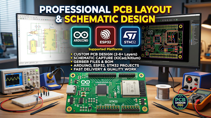 Do pcb layout and schematic design for arduino, esp32 and stm32 by ...