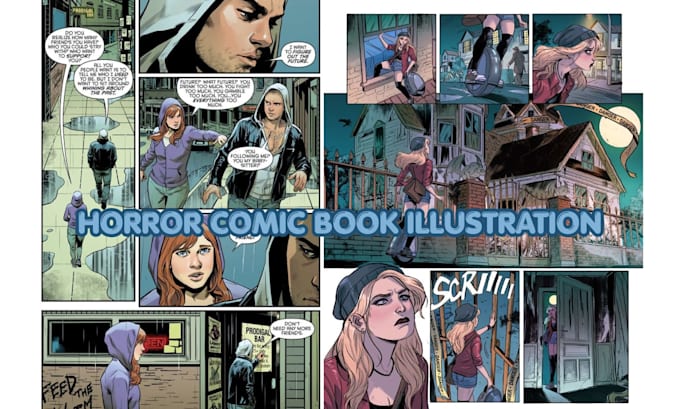do comic book illustration comic page comic strip horror comic artist