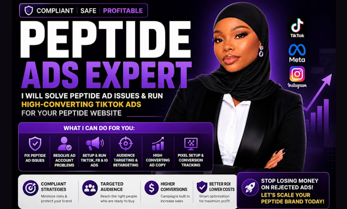 solve peptide ad issues, peptide tiktok ads for peptide website