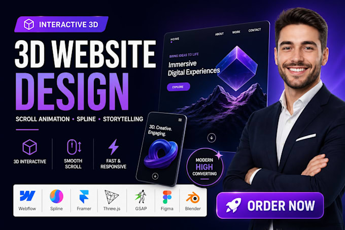 interactive 3d website spline scroll animation  storytelling website landingpage