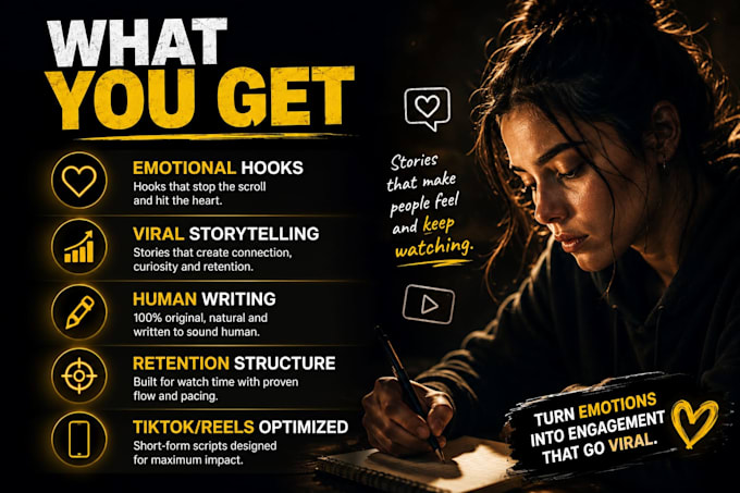 write emotional storytelling scripts for reels and tiktok