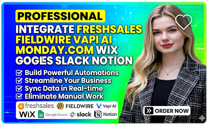 integrate freshsales fieldwire vapi ai monday com wix google sheets slack notion