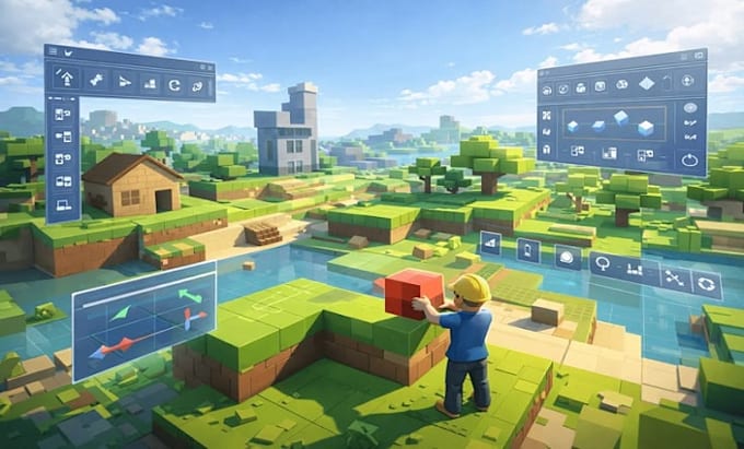 create roblox game, scripting, maps and custom game systems, lag and script,