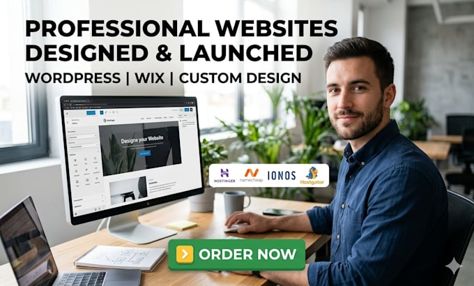 design wordpresss wix website on hostinger namecheap bluehost ionos hostgator