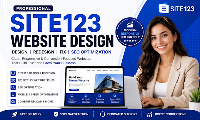 do site123 website design, redesign or fix site 123 website, SEO optimization