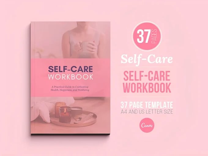 design a self care journal or wellness workbook