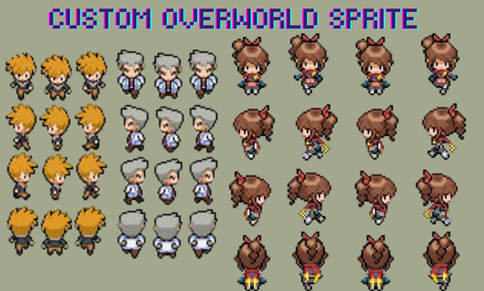 create custom pokémon trainer sprite and overworld sprite in gba ds style