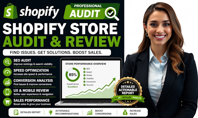 audit shopify store SEO speed conversion and sales performance