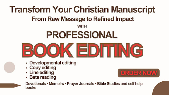 proofread, edit, christian memoir, devotionals, prayer journal, self help kdp