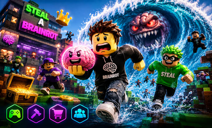 create escape tsunami for brainrots, steal a brainrot roblox game development
