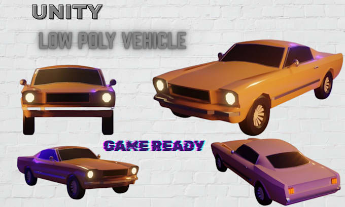 model 3d low poly car, van, 3d truck model for games, roblox, unity or ue5