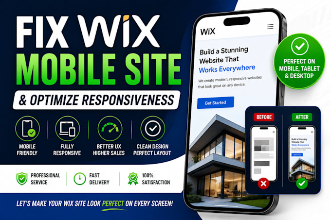 fix wix mobile site and optimize responsiveness