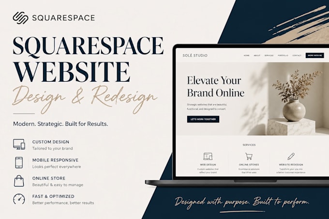 build squarespace website design or redesign squarespace seo website development