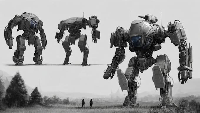 draw or design mechs robots concepts