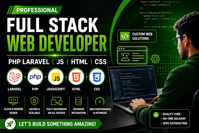 do full stack website development using PHP laravel HTML CSS