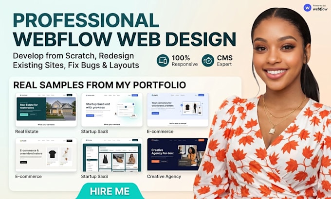 develop webflow website design or redesign webflow website fix webflow website