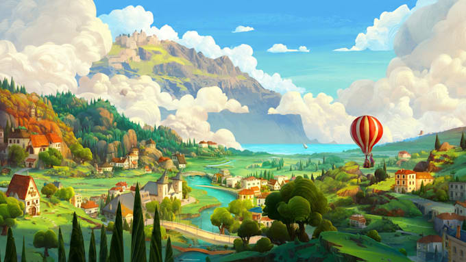 draw a full cartoon illustration