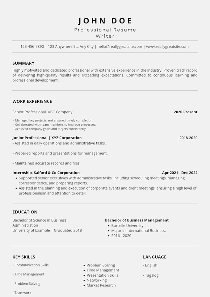 design professional resume or CV template
