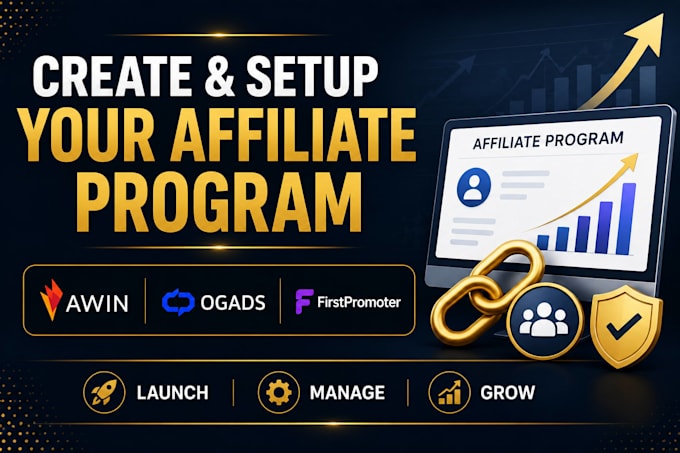 create and setup your affiliate program on awin, ogads or firstpromoter