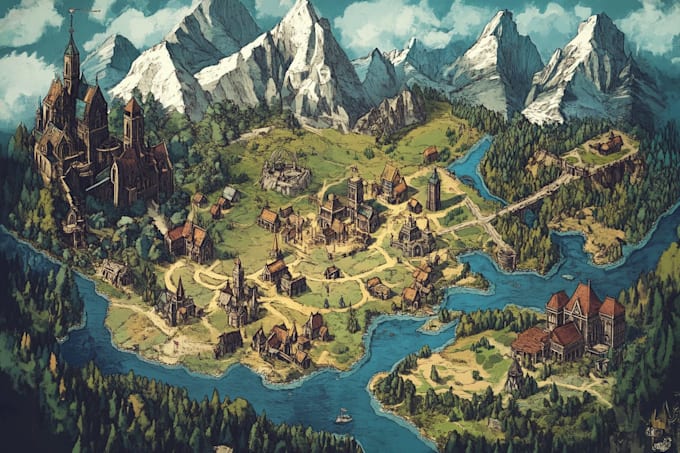 create a jaw dropping fantasy, board game, map