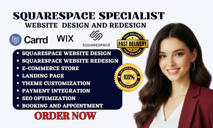 build squarespace website design redesign or fix mobile squarespace website